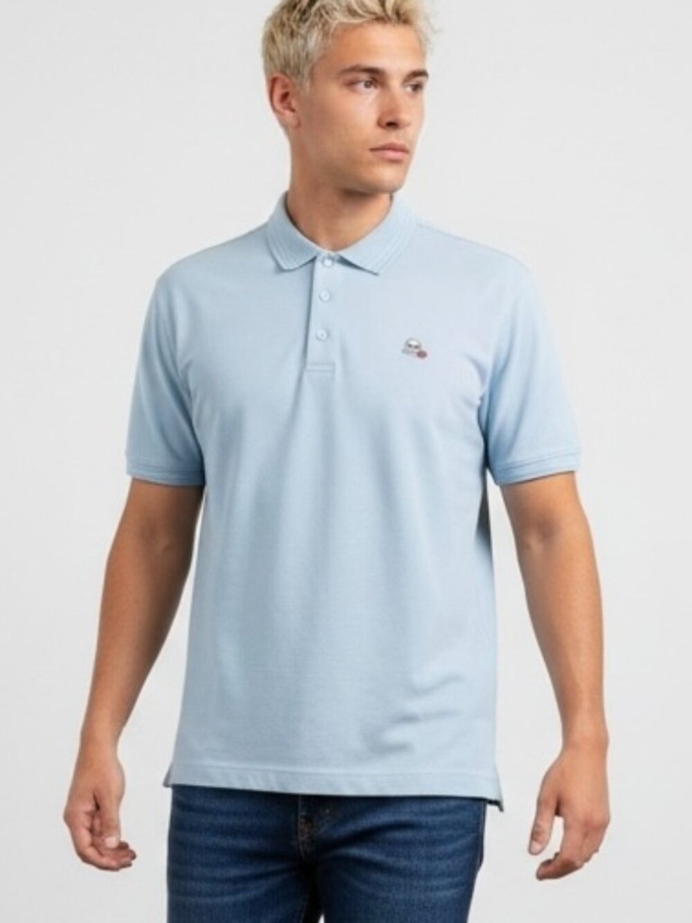 New Robert Graham Polo shirt men’s size XL Skull embroidered Light Blue NWT